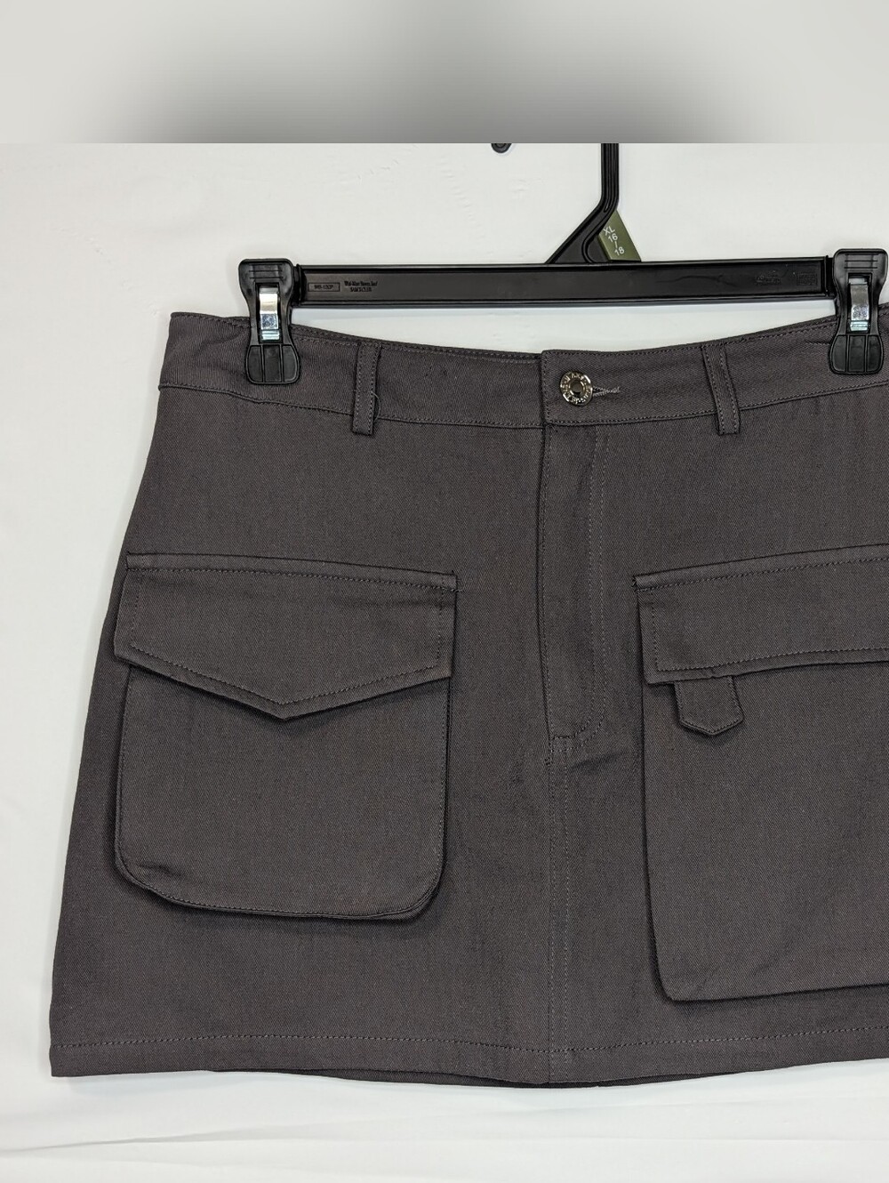 White Fox Womens Small Gray Cargo Mini Skirt Gorpcore Utility Military Festival